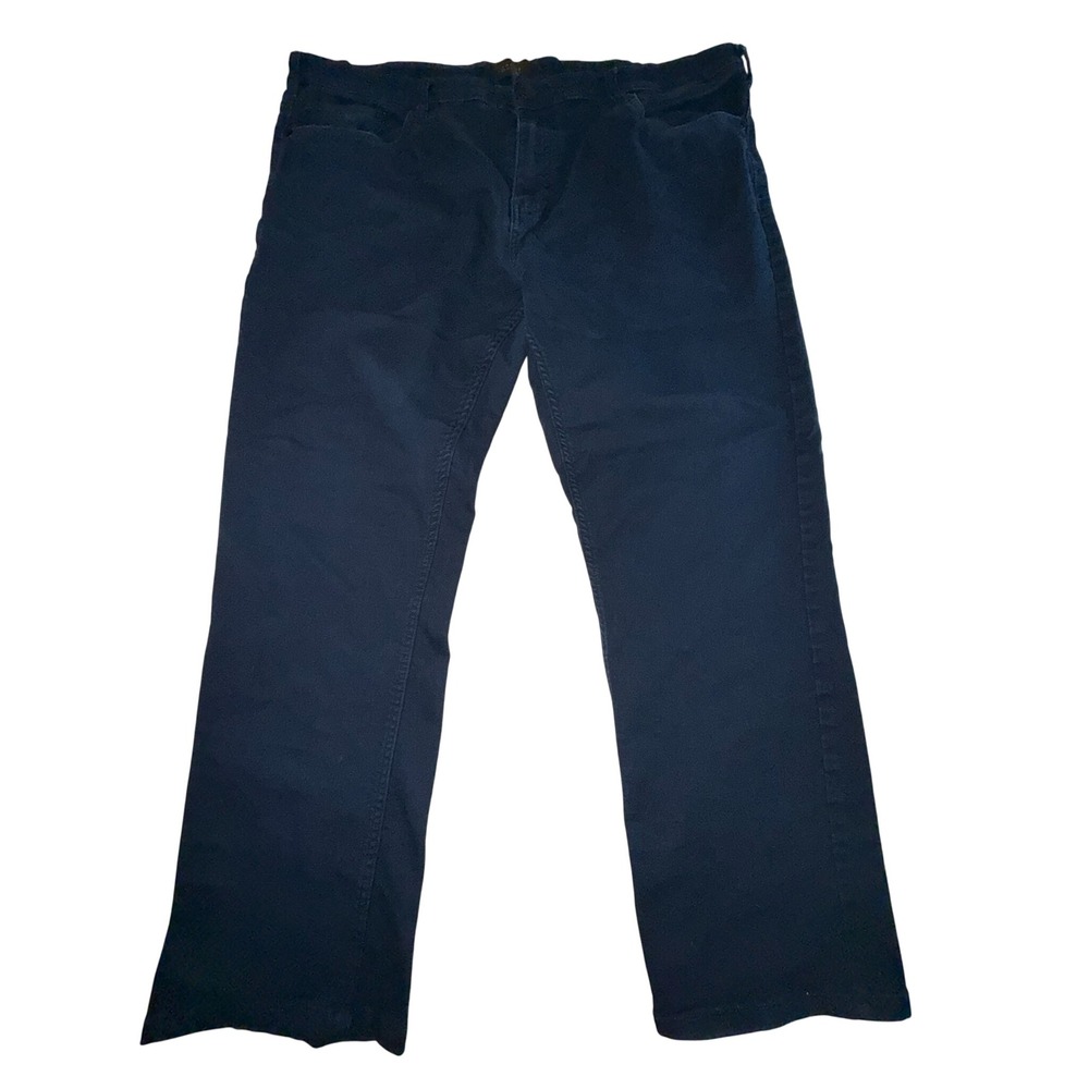 Jachs New York Mens Navy Blue Stretch Twill Straight Leg Pants 40x30